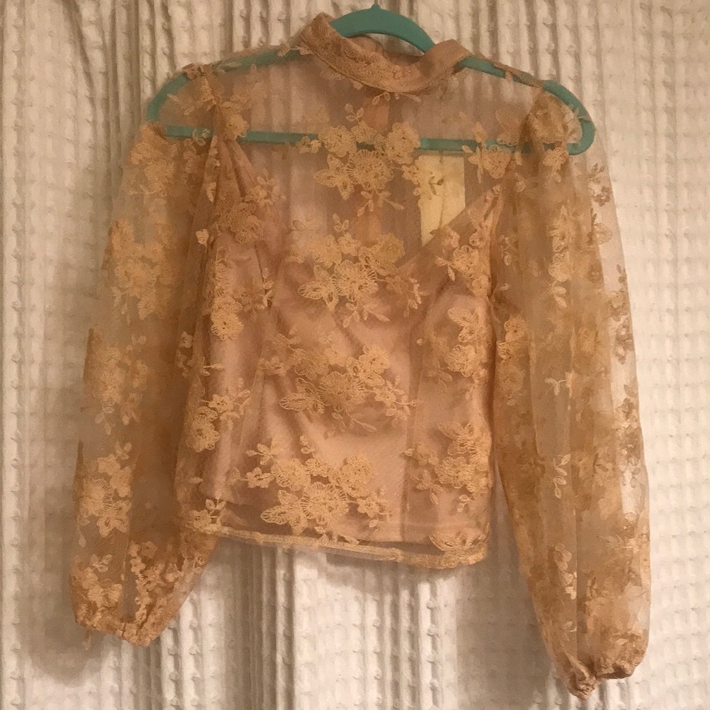 Cream Long Sleeve Top